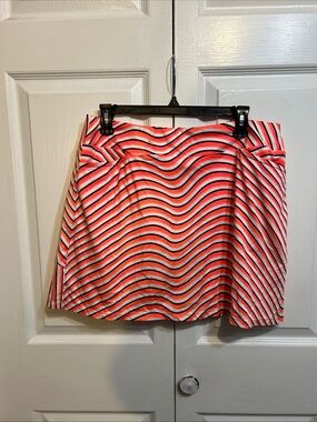 Tail White Label Pull On Skirt Golf Skort Skirt Size L Large Neon Striped